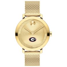 University of Georgia Movado BOLD Gold-Tone Mesh Bracelet Watch 34mm by M.LaHart & Co.