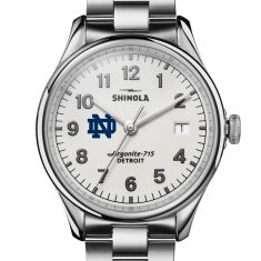 University of Notre Dame Shinola The Vinton Alabaster Dial Stainless Steel Watch 38mm by M.LaHart & Co.
