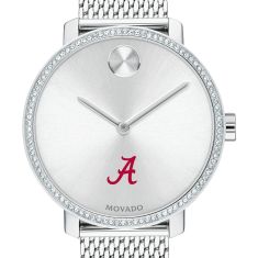 Alabama Movado BOLD Crystal Bezel Stainless Steel Mesh Bracelet Watch 34mm by M.LaHart & Co.