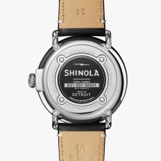 Ole Miss Shinola The Runwell Black Dial Leather Strap Watch 47mm by M.LaHart & Co.