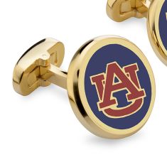 Auburn Enamel Gold-Tone Cufflinks by M.LaHart & Co.