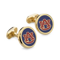 image of Auburn Enamel Gold-Tone Cufflinks by M.LaHart & Co. with sku:87529