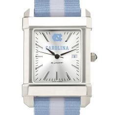 University of North Carolina Collegiate Silver Dial Nylon Strap Watch 35mm by M.LaHart & Co.
