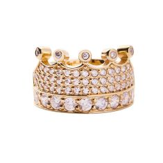 Metal Alchemist Lovechild by Snoop Dogg Broadus Prong-Set Cubic Zirconia 14k Gold-Plated Ring