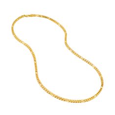 10k Yellow Gold 3mm Round Franco and Figaro Chain Necklace