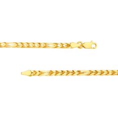 10k Yellow Gold 3mm Round Franco and Figaro Chain Necklace