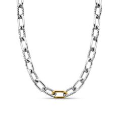 David Yurman DY Madison Chain Necklace in Sterling Silver with 18K Yellow Gold, 11mm 1