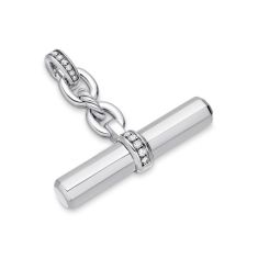 David Yurman Lexington E/W Chain Necklace in Sterling Silver with Diamonds, 7mm