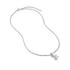 David Yurman Pave Initial Pendant Necklace in Sterling Silver with Diamond Y