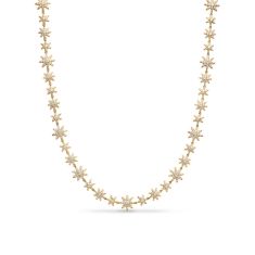 David Yurman Petite Starburst Tennis Necklace in 18K Yellow Gold with Diamonds, 8.8mm 1