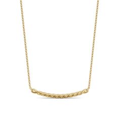 David Yurman Sculpted Cable Bar Necklace in 18K Yellow Gold, 2.7mm 1