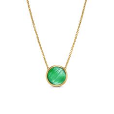 David Yurman Sculpted Cable Pendant Necklace in 18K Yellow Gold with Green Onyx and Mother of Pearl, 11.3mm 1