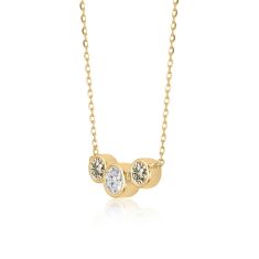 Desert Diamonds 1/2ctw 10k Yellow Gold Three-Stone Necklace