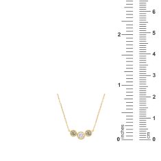 Desert Diamonds 1/2ctw 10k Yellow Gold Three-Stone Necklace