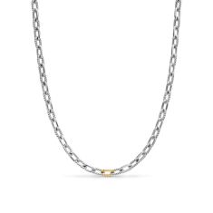 Men's David Yurman DY Madison Chain Necklace in Sterling Silver with 18K Yellow Gold, 6mm