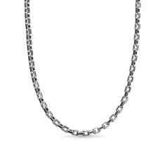 Men's David Yurman Streamline Link Necklace in Sterling Silver with Black Diamonds, 5.5mm 1
