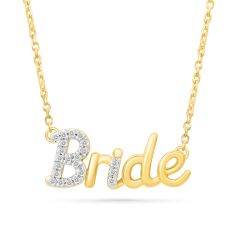 1/10ctw Diamond 'Bride' 10k Yellow Gold Pendant Necklace
