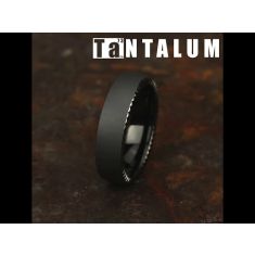 Black Tantalum Satin Finish Riveted Coin Edge Comfort Fit Band 6.5mm