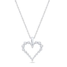 1/4ctw Diamond Sterling Silver Heart Pendant Necklace 1