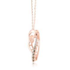 Desert Diamonds 1/4ctw 10k Rose Gold Heart Pendant Necklace