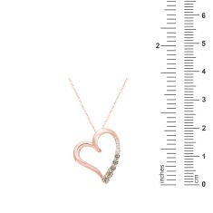 Desert Diamonds 1/4ctw 10k Rose Gold Heart Pendant Necklace