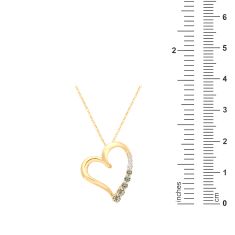 Desert Diamonds 1/4ctw 10k Yellow Gold Heart Pendant Necklace