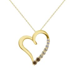 Desert Diamonds 1/4ctw 10k Yellow Gold Heart Pendant Necklace 1