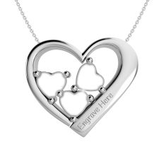 Mother's Heart Custom Birthstone Engravable Family Necklace (2-3 Gemstones)