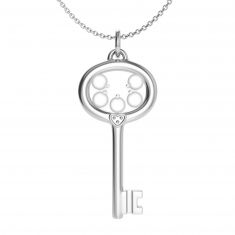 Mother's Custom Birthstone Key Family Pendant Necklace (2-5 Gemstones)