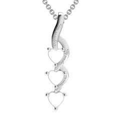 Mother's Custom Birthstone Cascading Hearts Family Pendant Necklace (1-3 Gemstones)