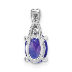 Oval Tanzanite and Diamond Accent 14k White Gold Chain Slide Pendant