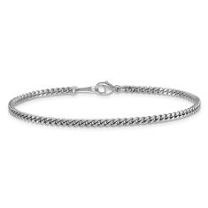 Platinum 2.5mm Curb Chain Bracelet 1