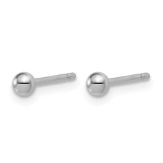 Platinum Ball Stud Earrings, 3mm