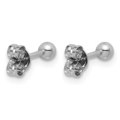 Platinum Ball Stud Earrings, 3mm