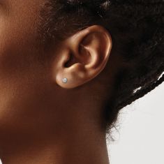 Platinum Ball Stud Earrings, 3mm