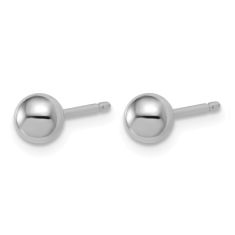 Platinum Ball Stud Earrings, 5mm