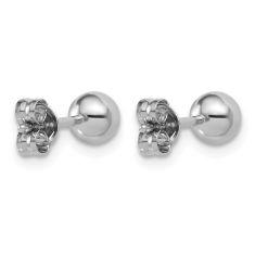 Platinum Ball Stud Earrings, 5mm