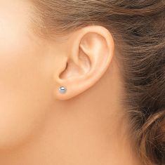 Platinum Ball Stud Earrings, 5mm