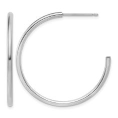 Platinum Hoop Earrings, 37mm 1