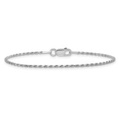 Sterling Silver 1.5mm Diamond-Cut Rope Chain Bracelet 1
