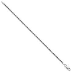 Sterling Silver 2.25mm Diamond-Cut Rope Chain Anklet