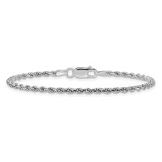 Sterling Silver 2.25mm Diamond-Cut Rope Chain Anklet 1