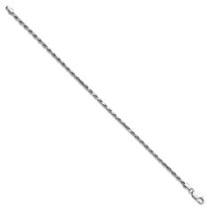 Sterling Silver 2.5mm Diamond-Cut Rope Chain Anklet