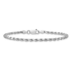 Sterling Silver 2.5mm Diamond-Cut Rope Chain Anklet 1