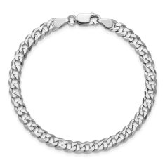 Sterling Silver 5mm Beveled Curb Chain Bracelet