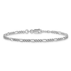 Sterling Silver 2.5mm Figaro Chain Anklet 1