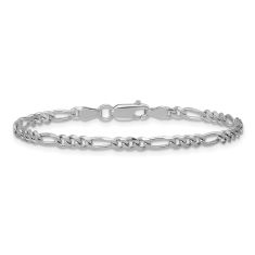 Sterling Silver 3.5mm Figaro Chain Bracelet 1