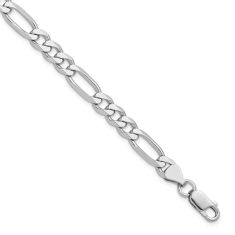 Sterling Silver 6.5mm Figaro Chain Bracelet