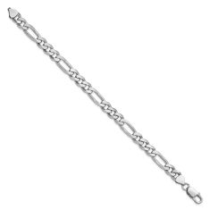 Sterling Silver 7.75mm Figaro Chain Bracelet