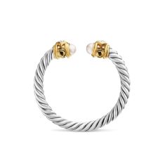 David Yurman Renaissance Ring in Sterling Silver with 14K Yellow Gold, Pearls and Diamonds, 2.3mm